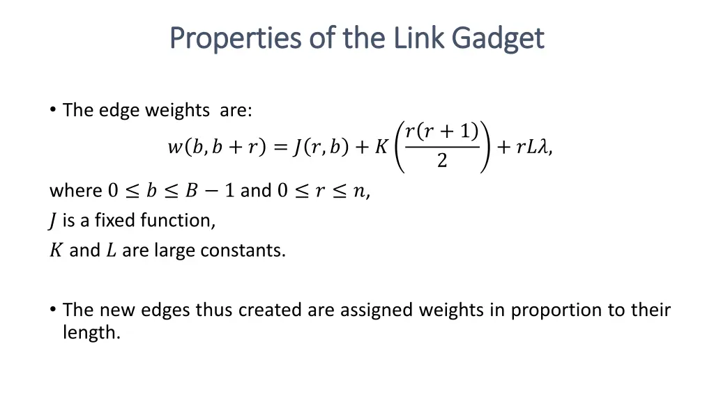 properties of the link gadget properties