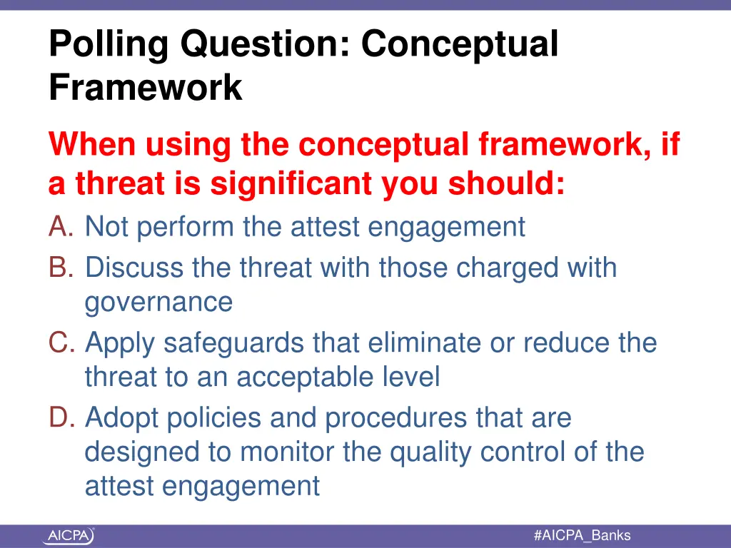 polling question conceptual framework when using