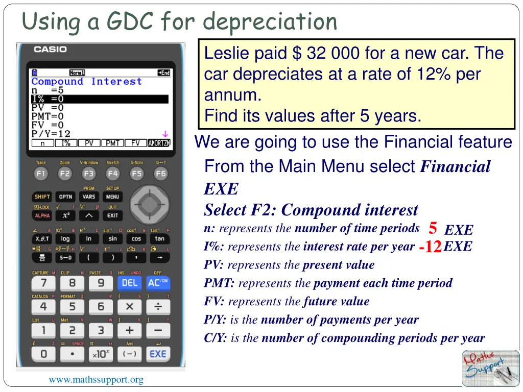 using a gdc for depreciation 4