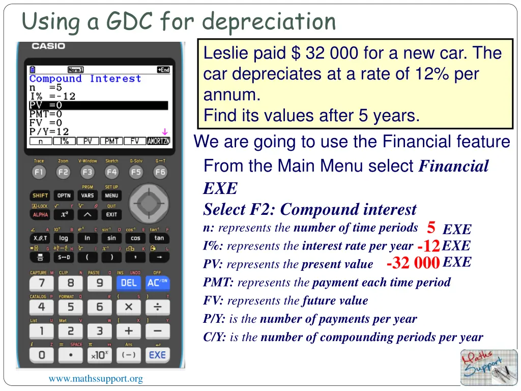 using a gdc for depreciation 5