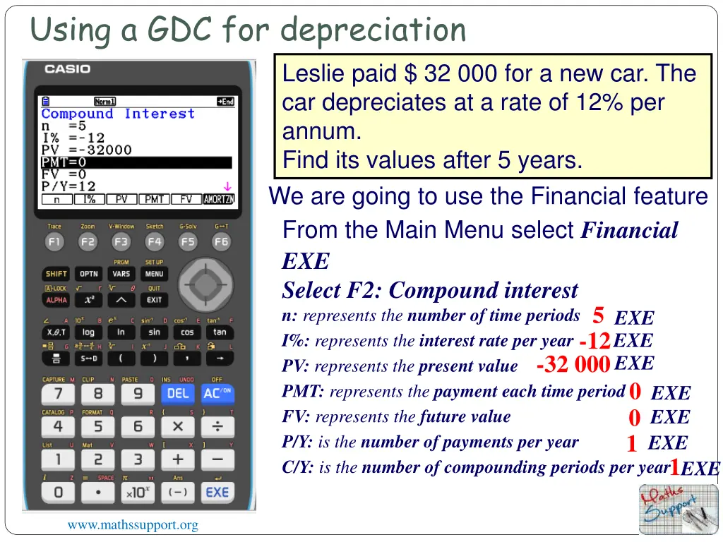 using a gdc for depreciation 6
