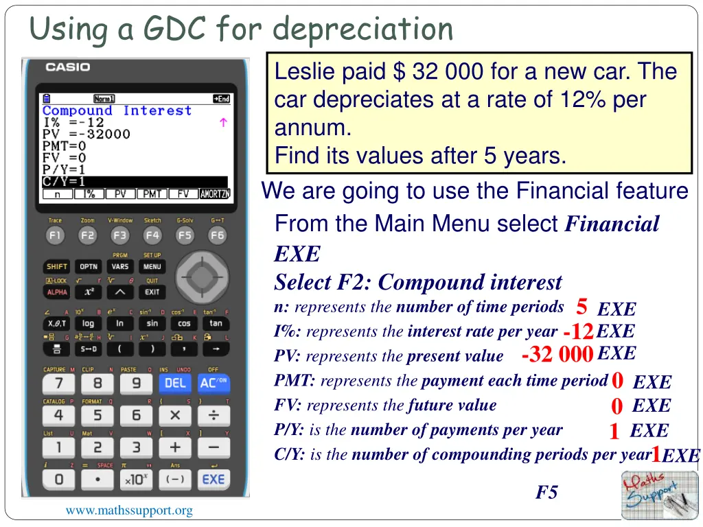 using a gdc for depreciation 7
