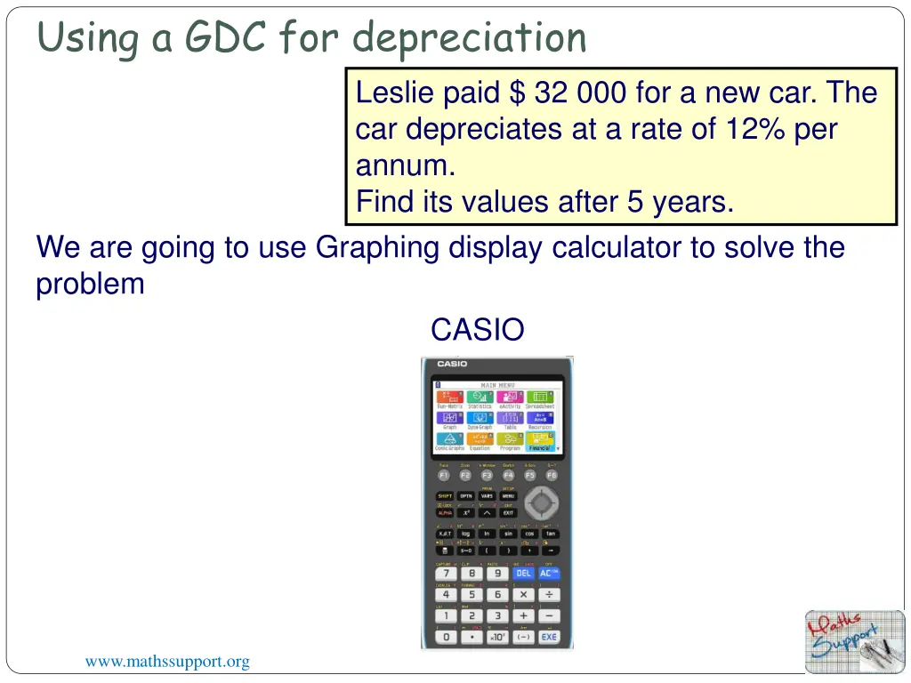 using a gdc for depreciation