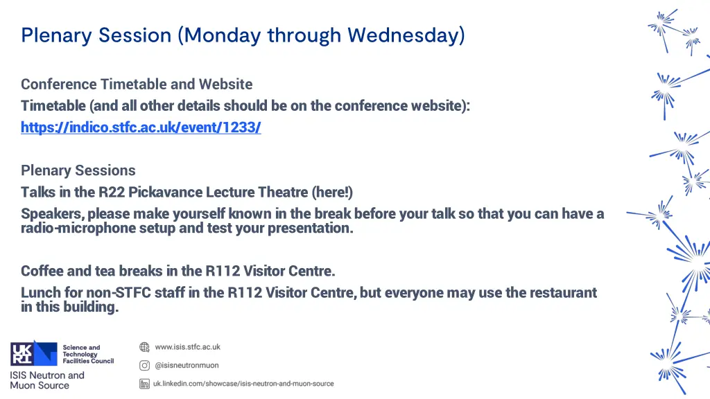 plenary session monday through wednesday