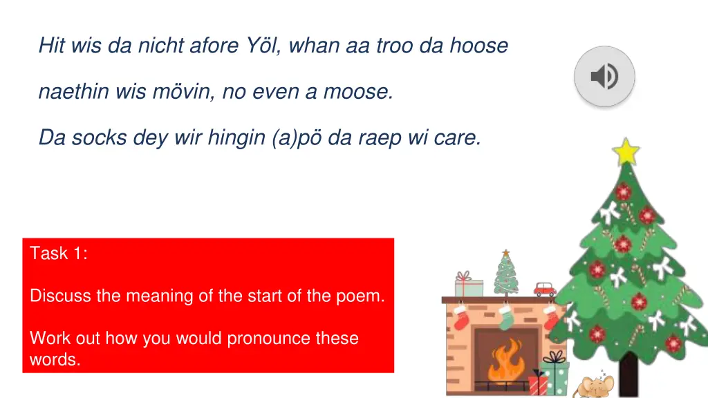 hit wis da nicht afore y l whan aa troo da hoose