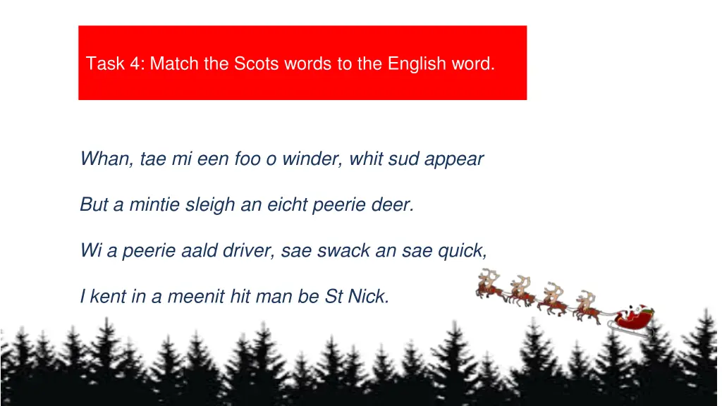 task 4 match the scots words to the english word