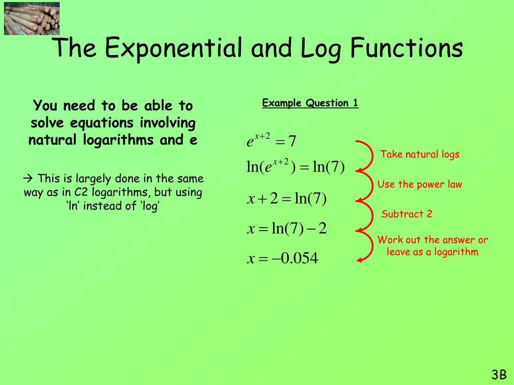 the exponential and log functions 23