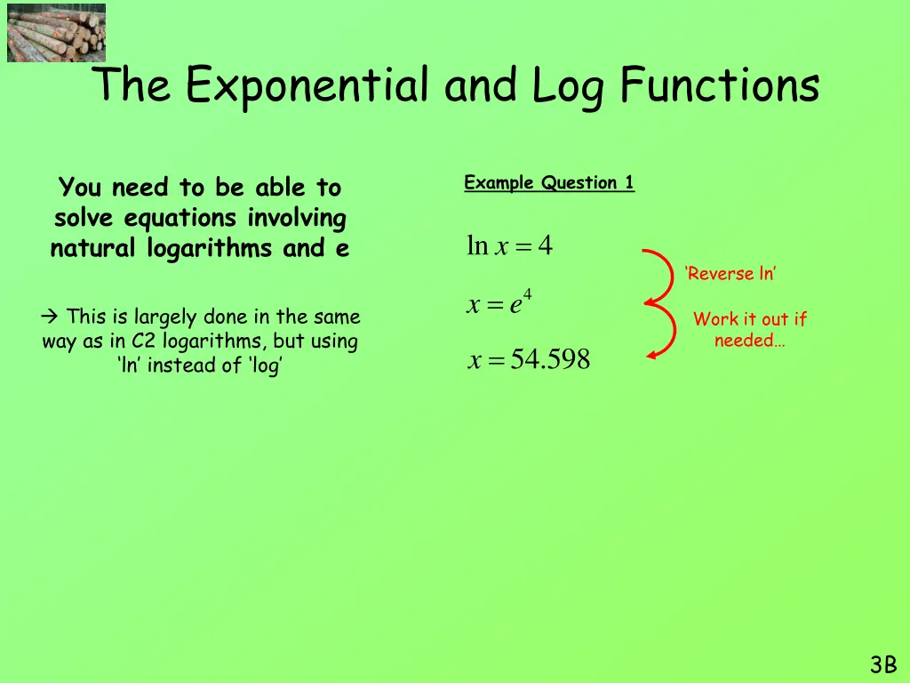 the exponential and log functions 24