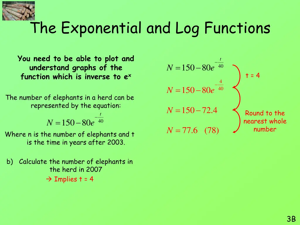 the exponential and log functions 36