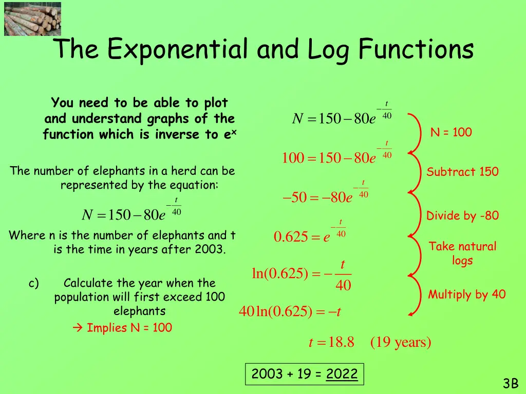the exponential and log functions 37