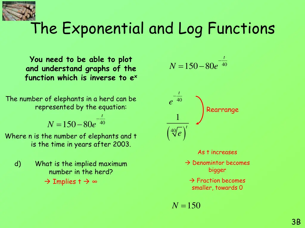the exponential and log functions 38