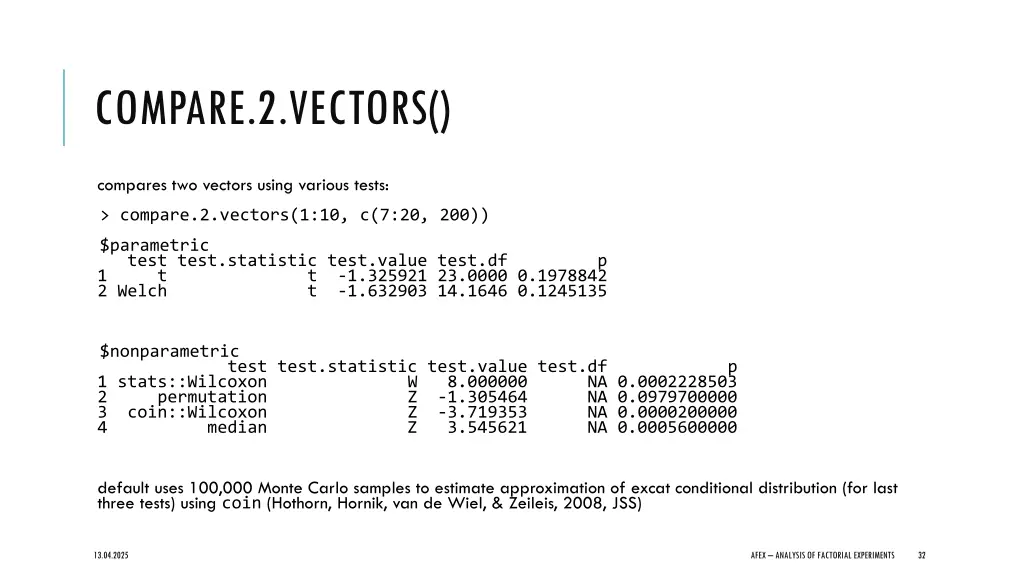 compare 2 vectors