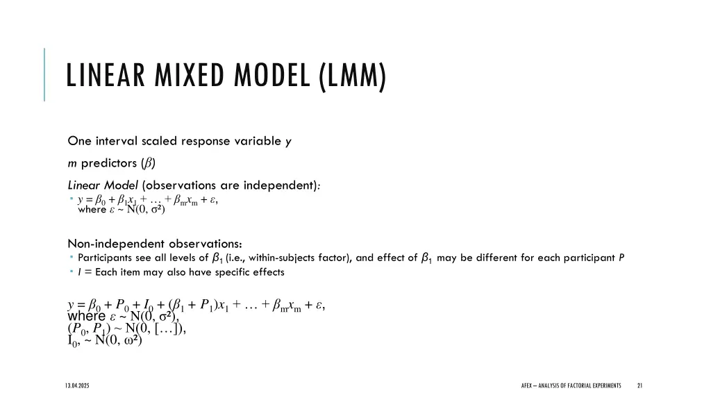 linear mixed model lmm