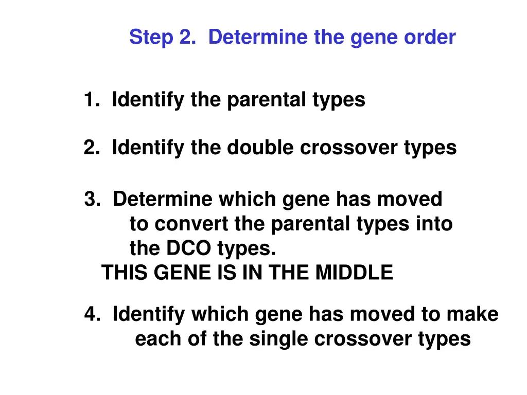 step 2 determine the gene order