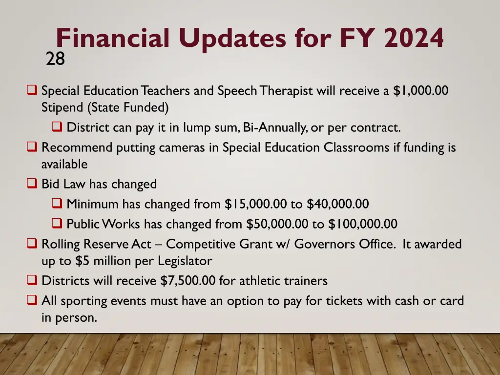 financial updates for fy 2024 28