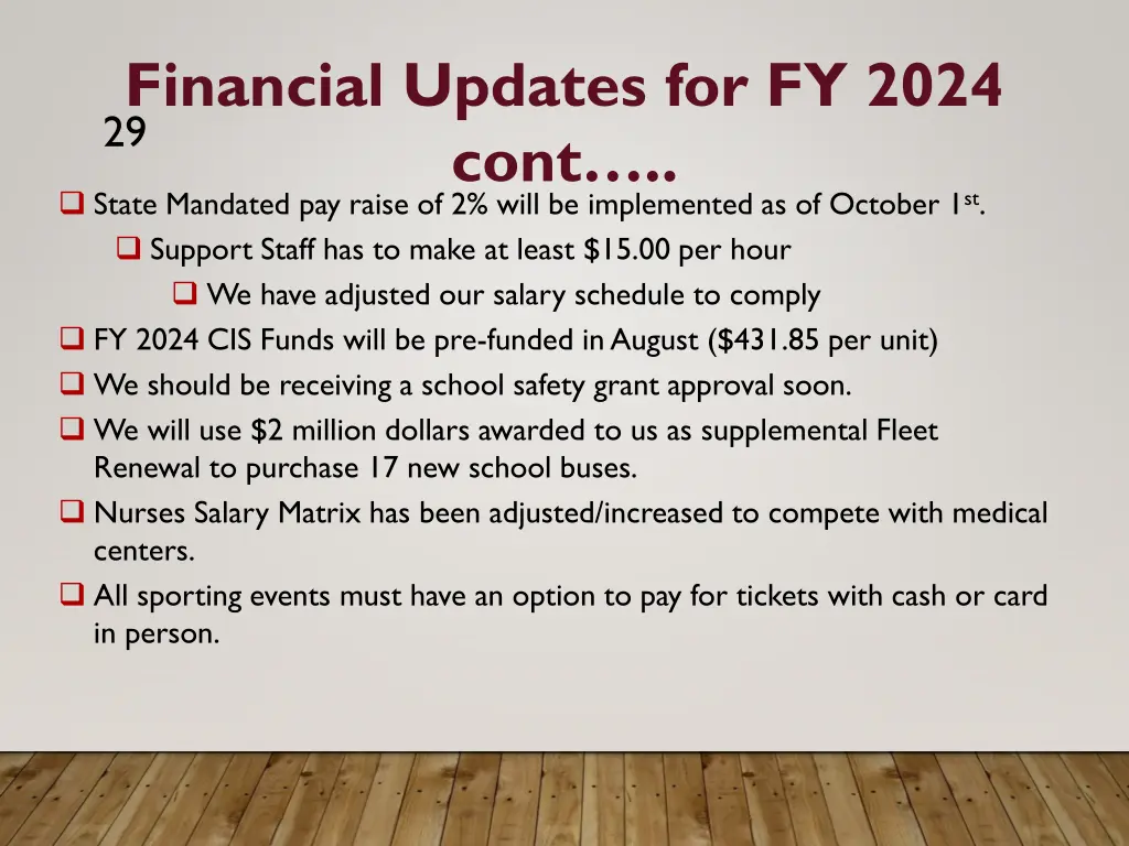 financial updates for fy 2024 cont state mandated