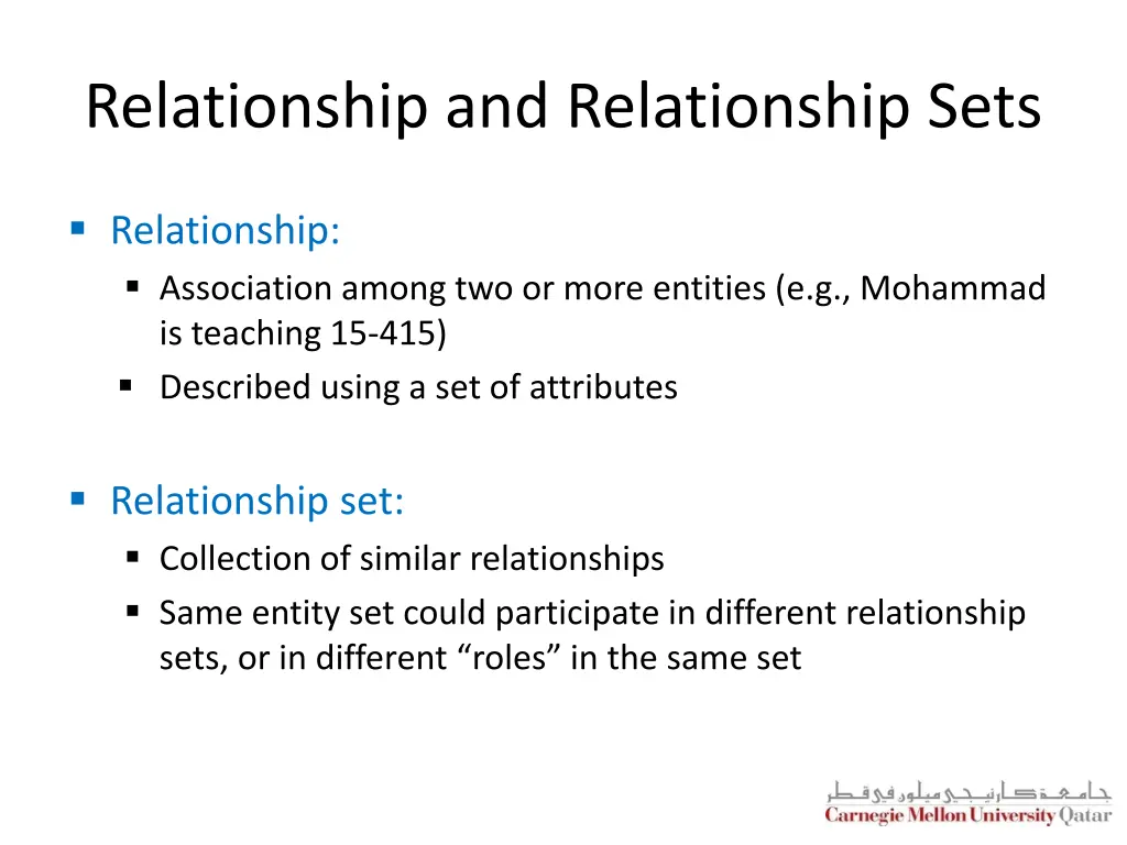 relationship and relationship sets