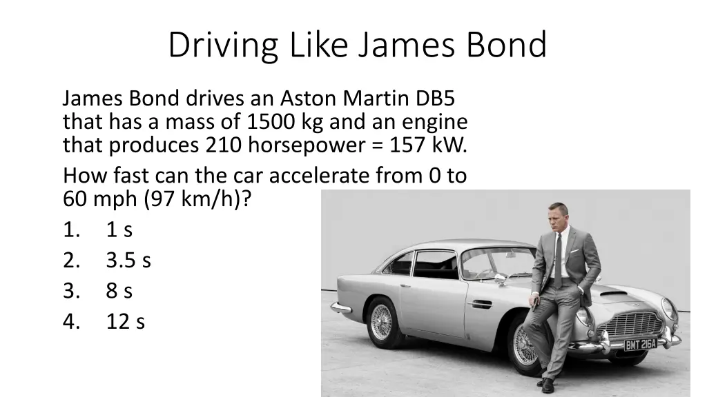 driving like james bond