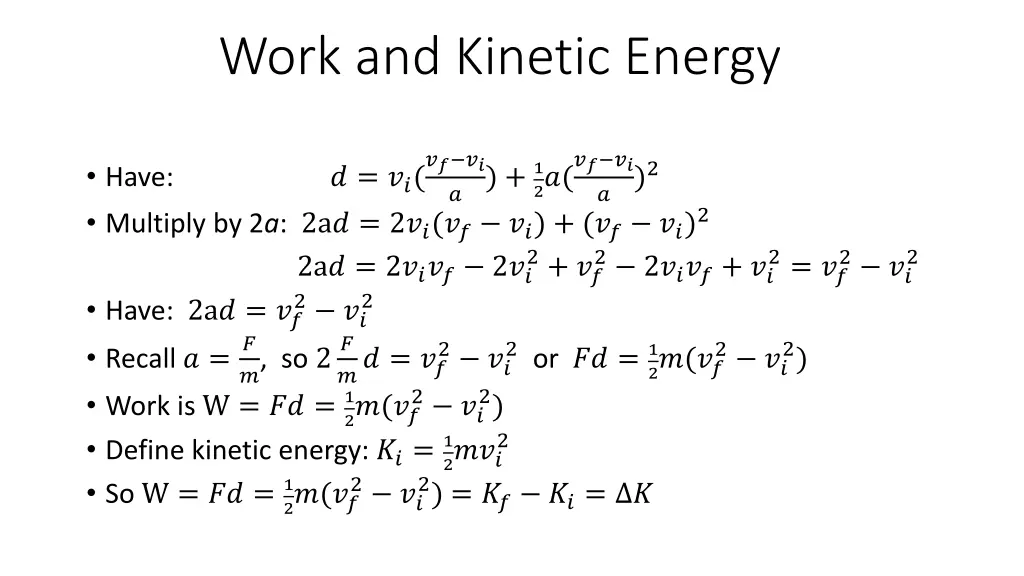 work and kinetic energy 1