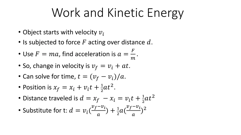 work and kinetic energy
