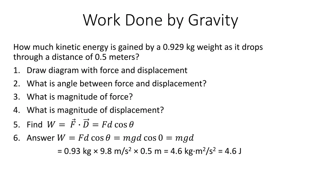 work done by gravity 1