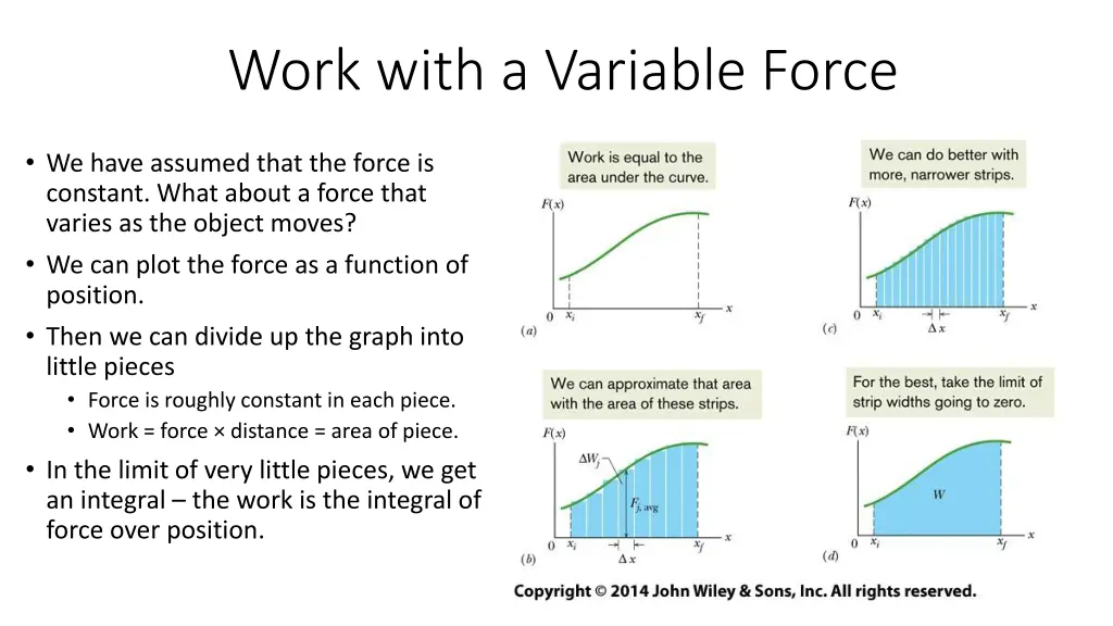 work with a variable force