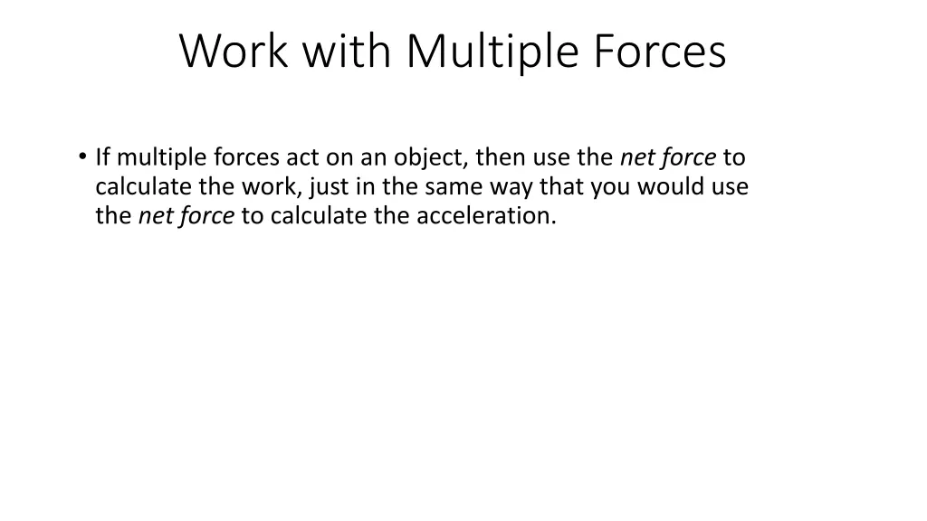 work with multiple forces