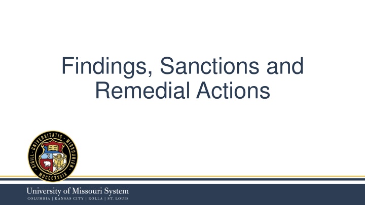 findings sanctions and remedial actions