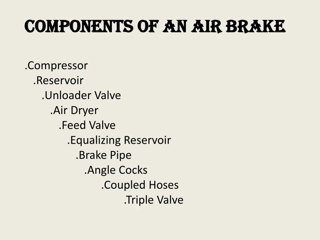 components of an air brake components