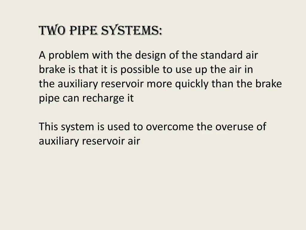 two pipe systems