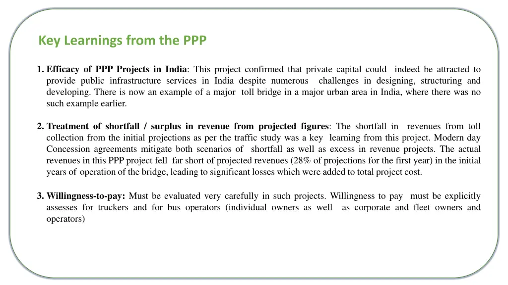 key learnings from the ppp