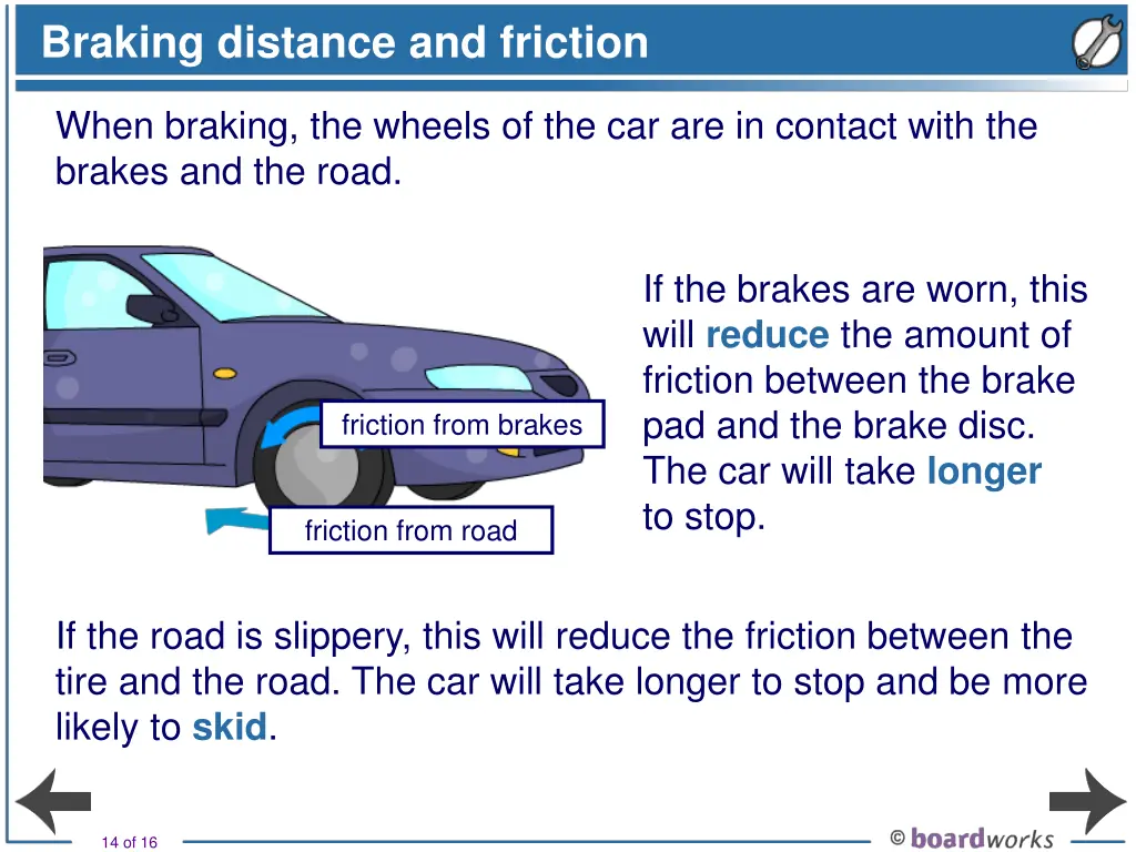 braking distance and friction
