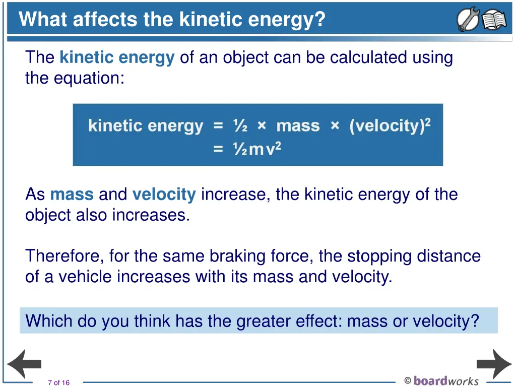what affects the kinetic energy