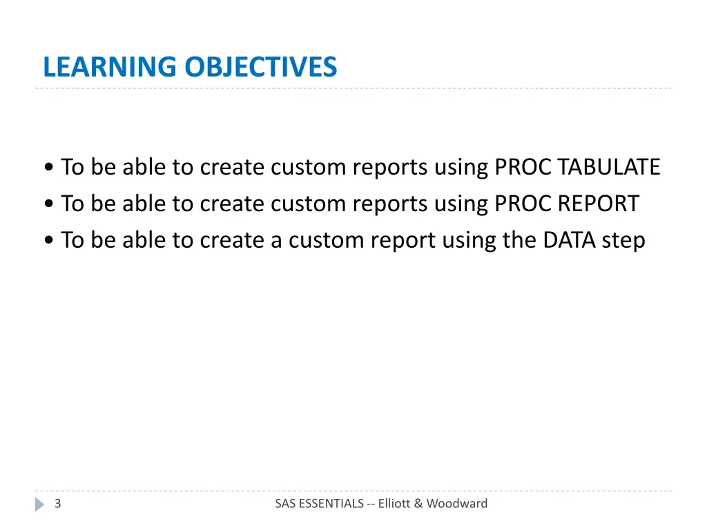 learning objectives