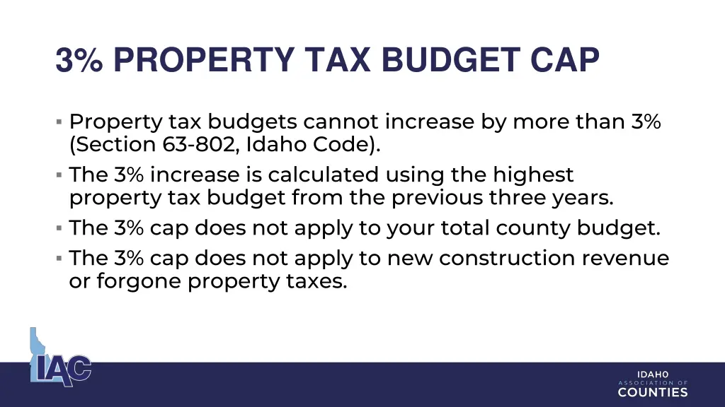 3 property tax budget cap