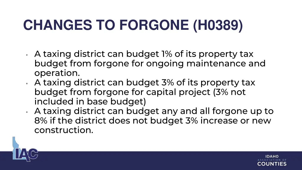 changes to forgone h0389