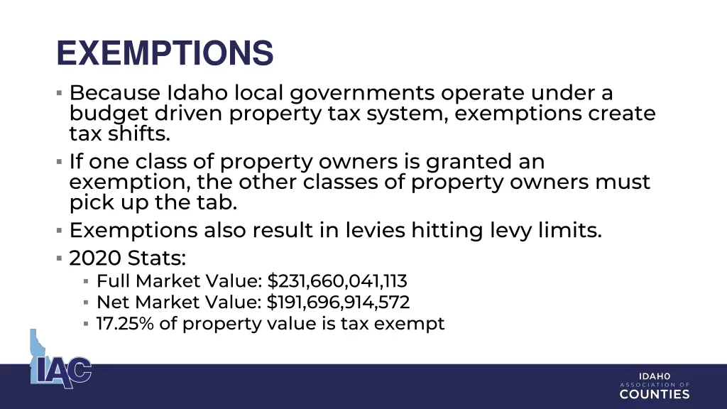 exemptions because idaho local governments
