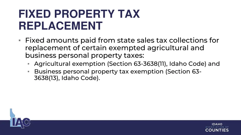 fixed property tax replacement