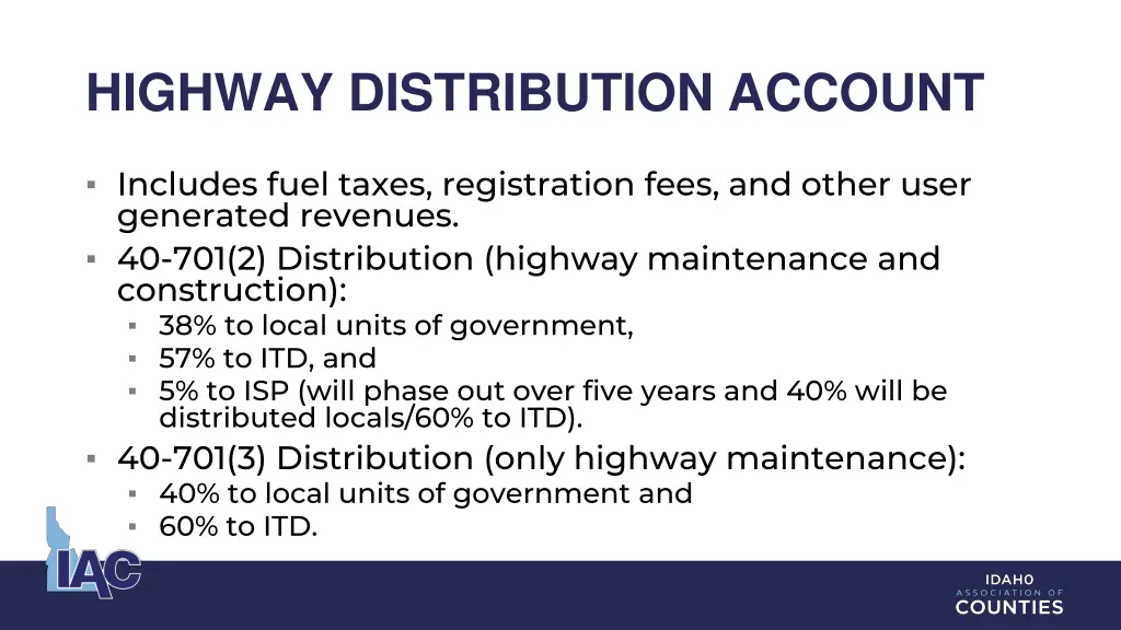 highway distribution account