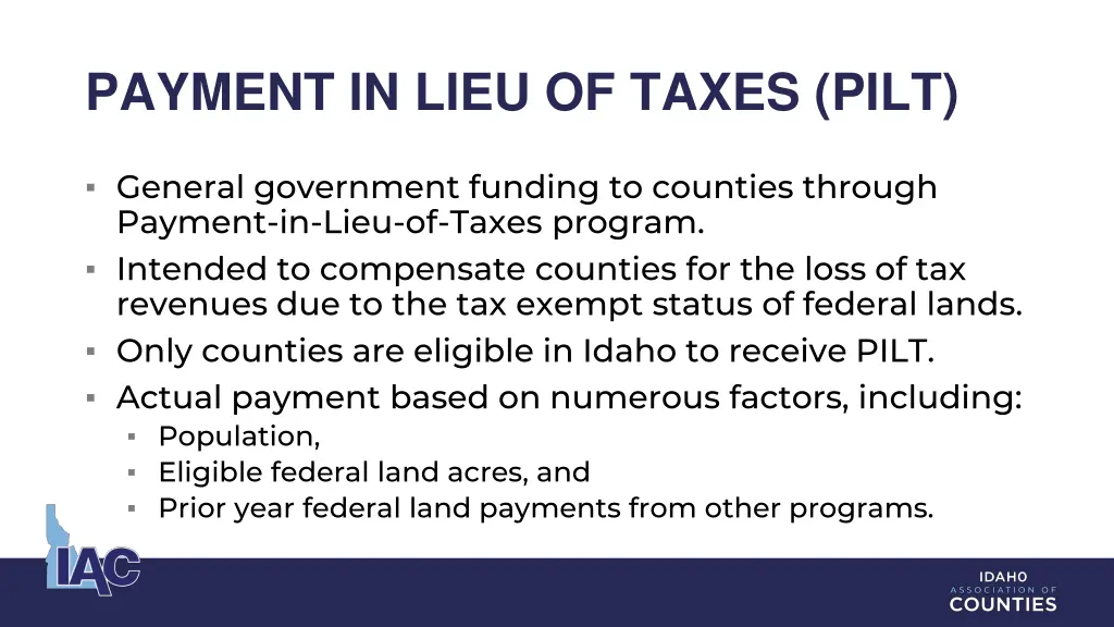 payment in lieu of taxes pilt