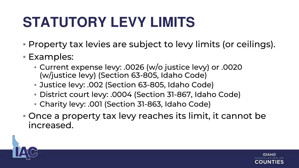 statutory levy limits