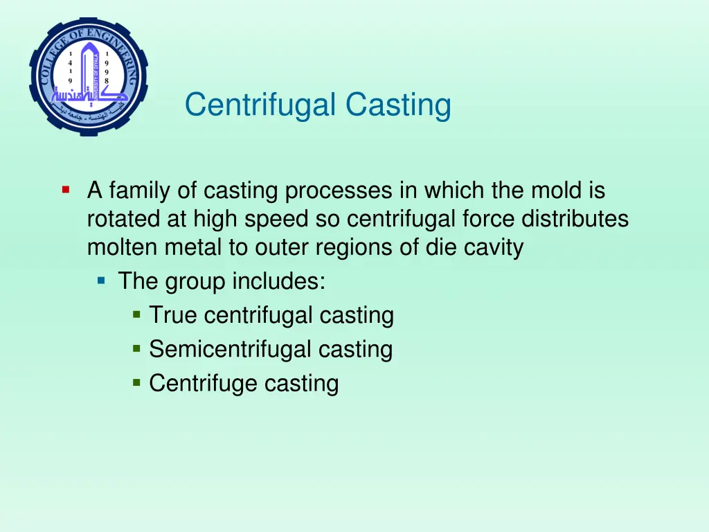 centrifugal casting