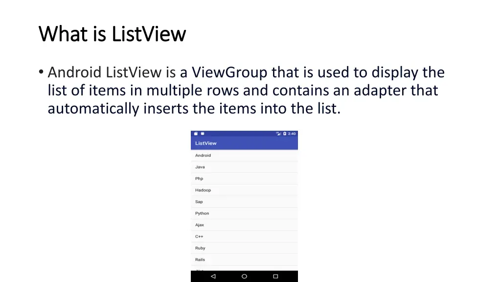 what is what is listview listview