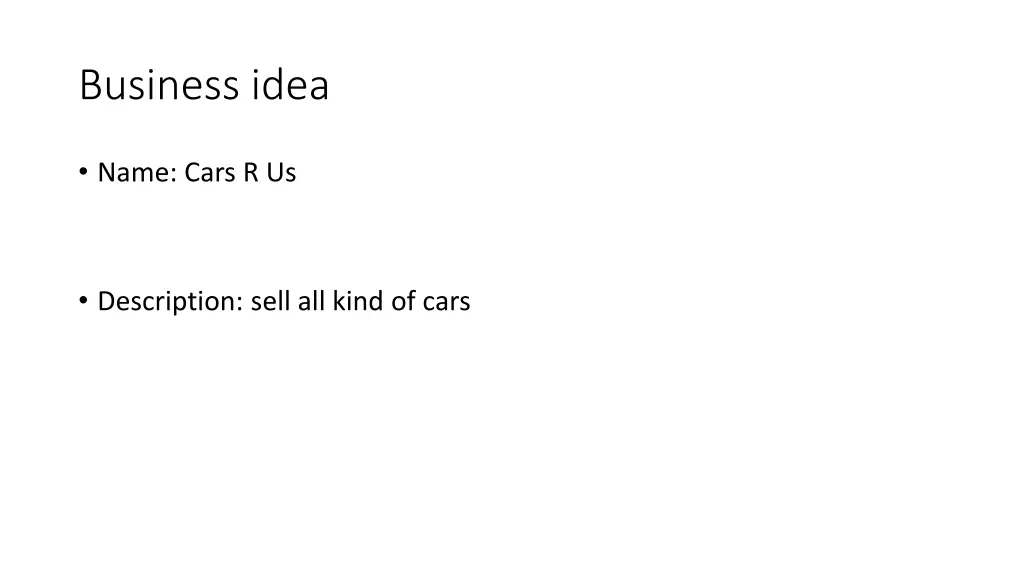 business idea