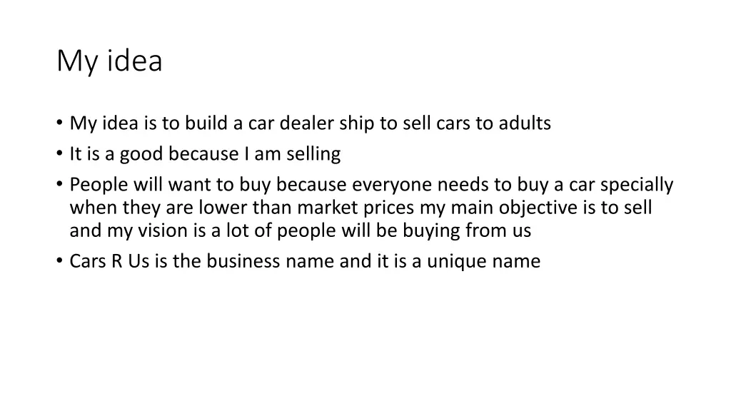 my idea