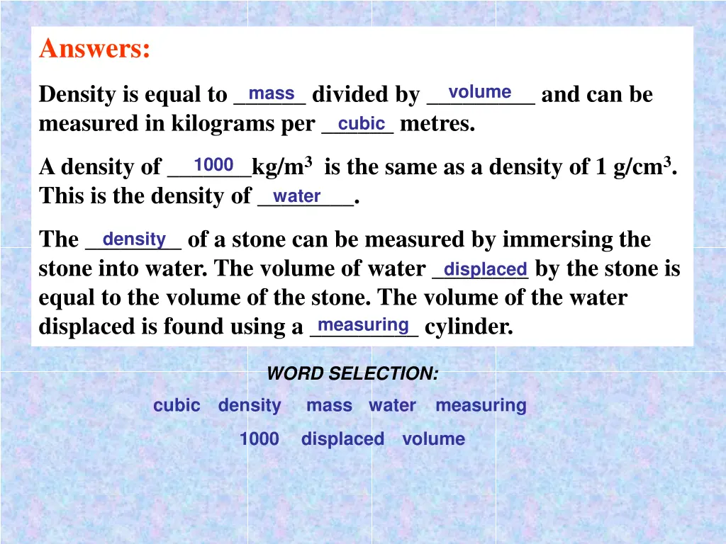 answers