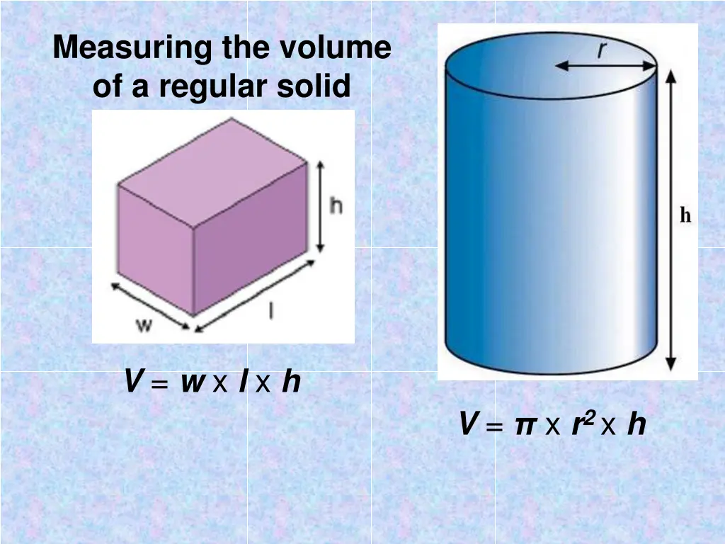 measuring the volume of a regular solid