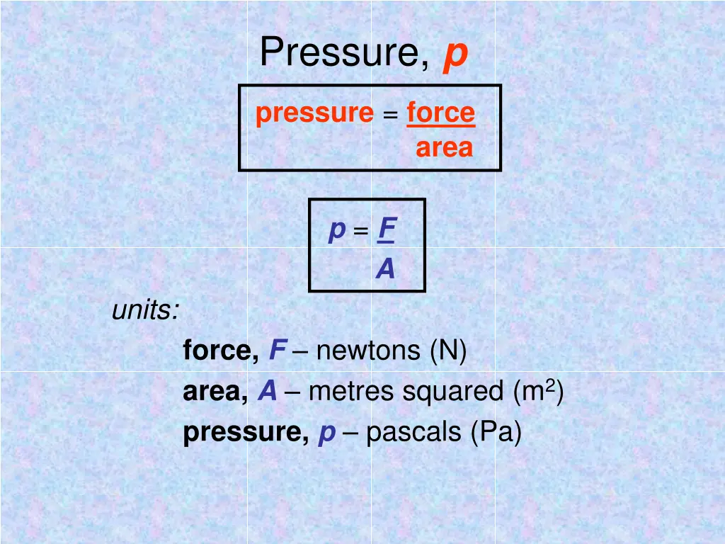pressure p