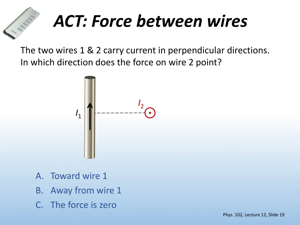 act force between wires 1