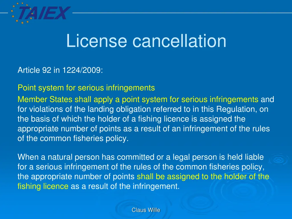 license cancellation